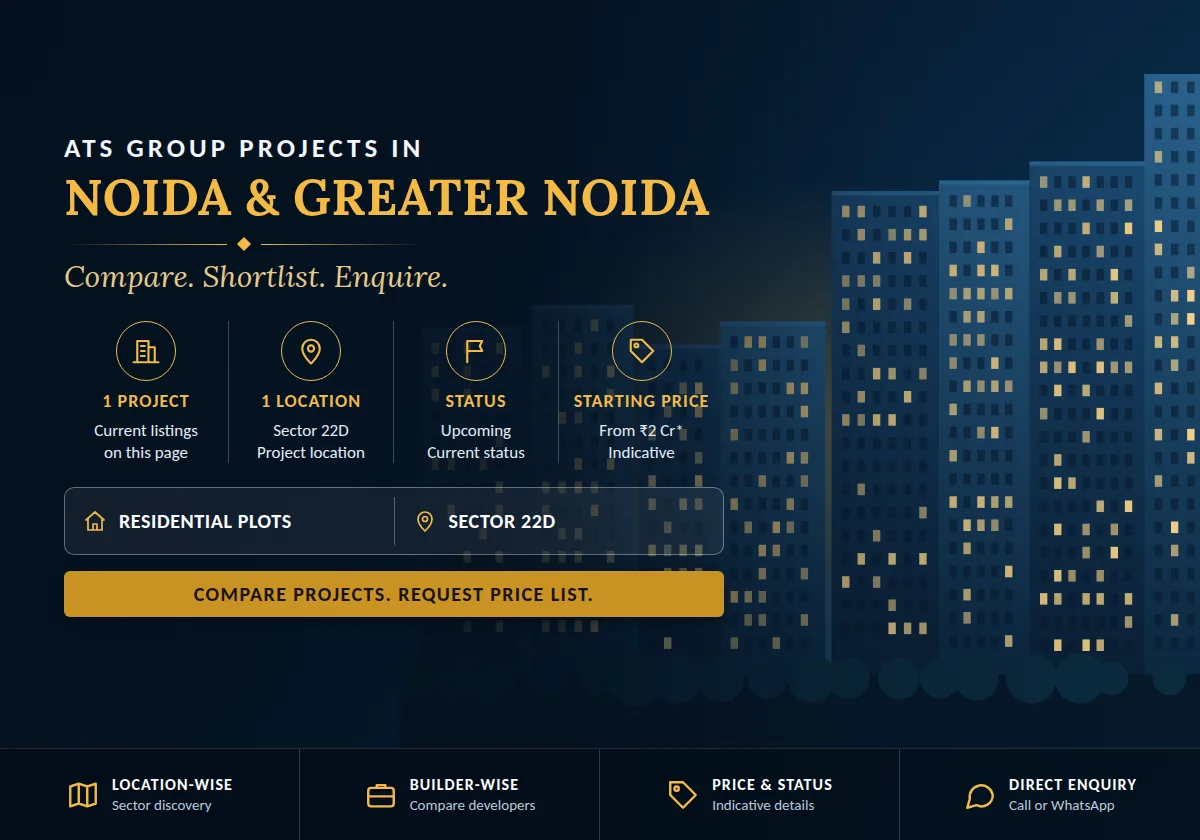 ATS Group Projects in Noida & Greater Noida 2026 - project count, builders, status and price overview